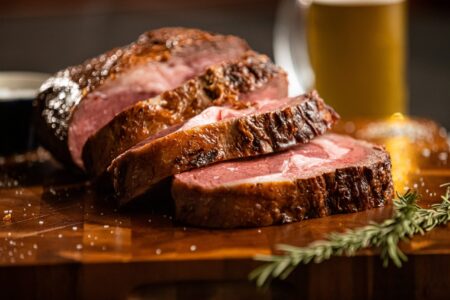 Top-of-the-line prime beef steak at Mickey Mantle’s Steakhouse Restaurant, Oklahoma City.